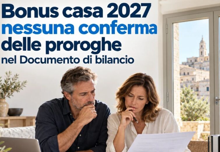 Bonus casa 2027: il Documento di bilancio non conferma la proroga del 50%. Aliquote senza proroga, quanto cambia sugli infissi e perché conta pagare entro il 2026.